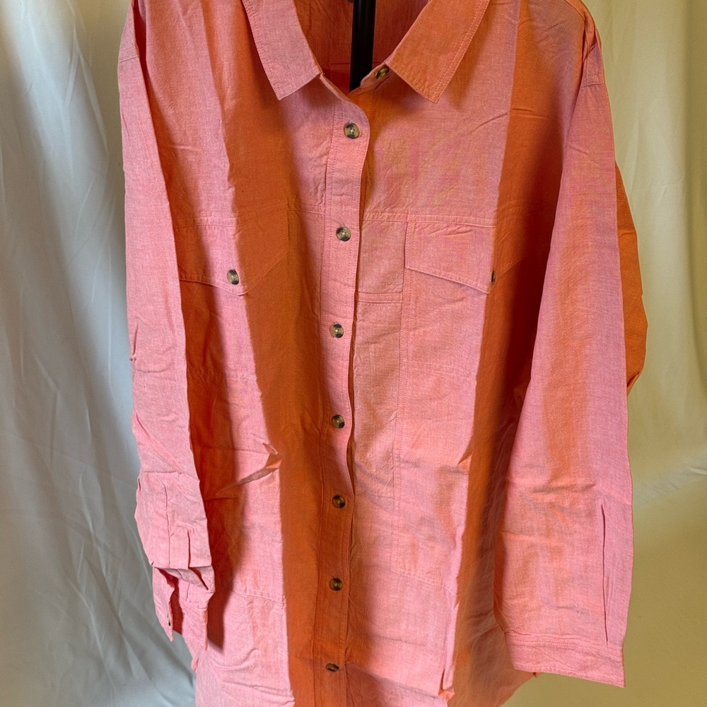 5X Silhouette Woman’s Coral Button-Up Shirt NEW Vintage - Picture 6 of 6